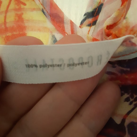 Aeropostale Sheer Summer Tropical Swing Raceback Sleeveless Blouse - Picture 3 of 5